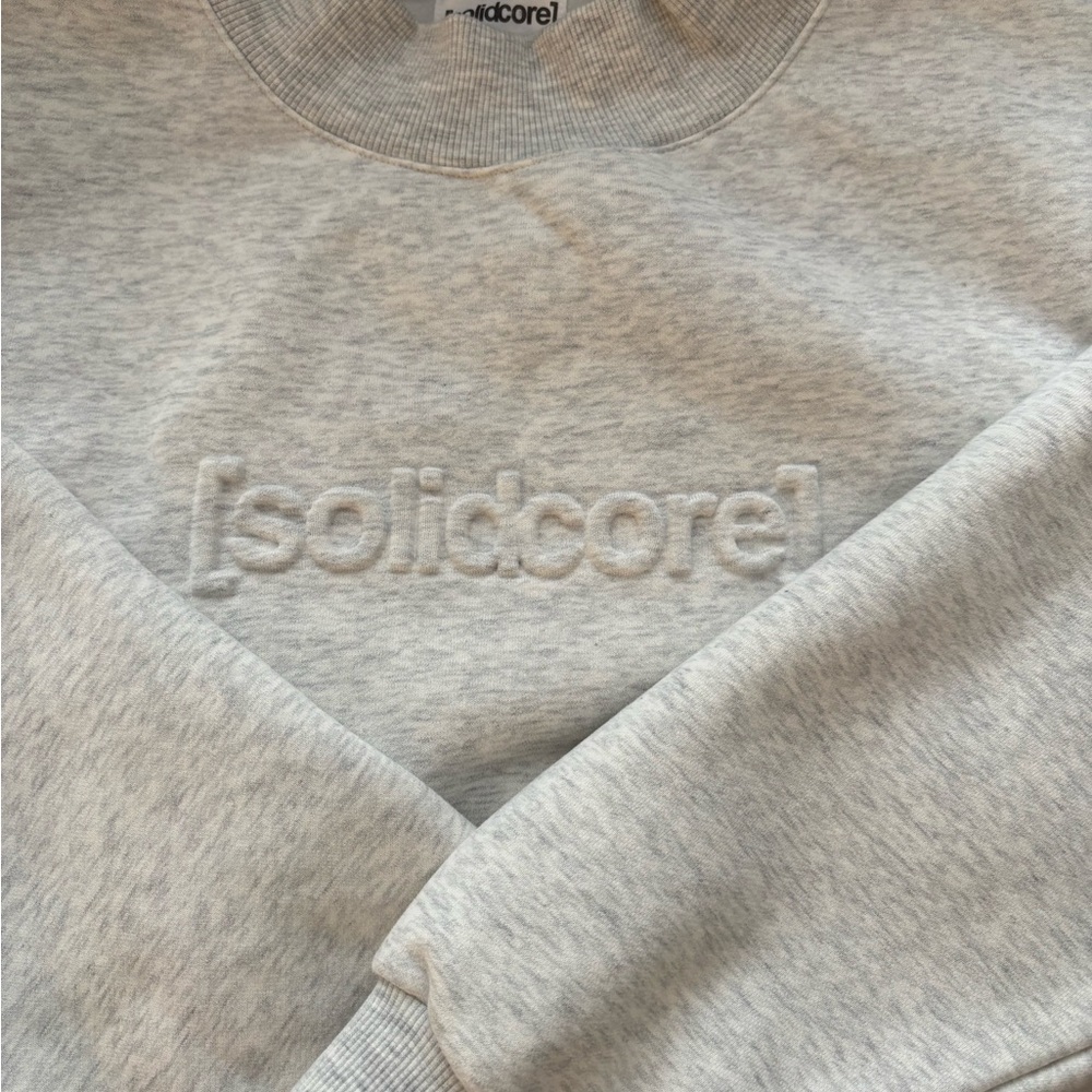 Solidcore Solidays Light Gray Embossed Logo Mock … - image 2